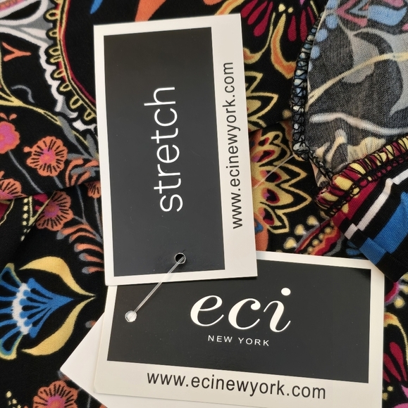 ECI New York Women Paisley Sheath Dress Bell Sleeves Multicolor XS - Picture 8 of 11